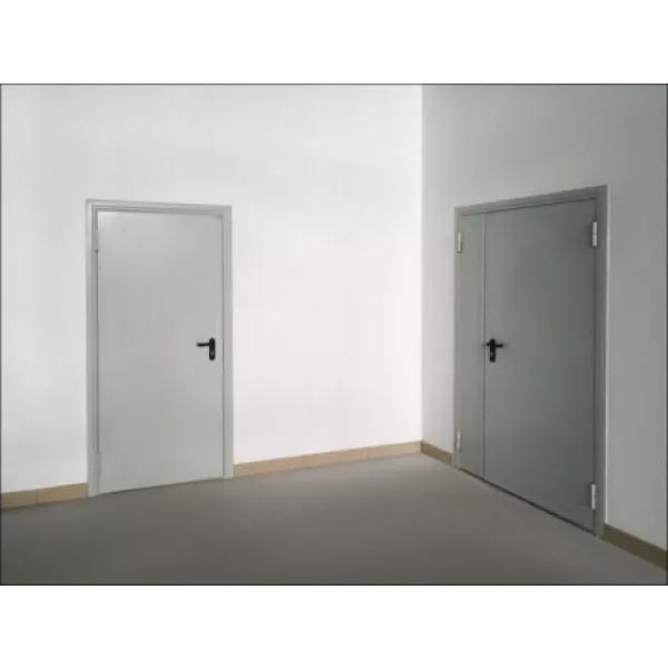 ДОРХАН Дверь DoorHan/780/2050/Противопож.EI60/одност./глухая/глад./глад./RAL7035/прав./угл. рама, DPG60/780/2050/7035/R/N