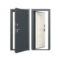 ДОРХАН Дверь DoorHan/980/2050/ТЕРМО/RAL 7016"Антрацит"/МДФ Вуд Тангент белый/правая/рама угловая, DTERM-G/980/2050/7016/MDF/R/N