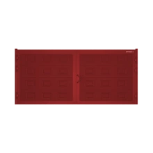 ДОРХАН Распашные ворота 2900х1700 цвета RAL 3000 (красный) с дизайном 'филенка' без автоматики