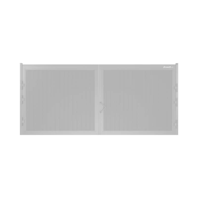ДОРХАН Распашные ворота 3700х1200 цвета RAL 9006 (серебристый) с дизайном 'доска' без автоматики