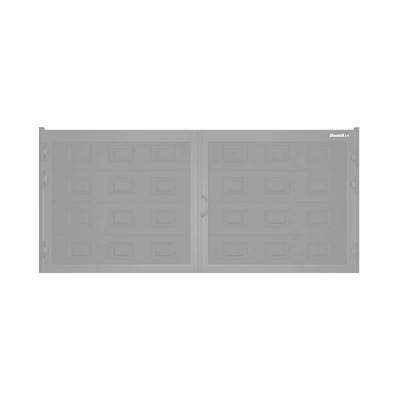 ДОРХАН Распашные ворота 4100х1800 цвета RAL 7004 (серый) с дизайном 'филенка' без автоматики