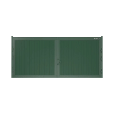 ДОРХАН Распашные ворота 3900х1000 цвета RAL 6005 (зелёный) с дизайном 'доска' без автоматики ДОРХАН Распашные ворота 3900х1000 цвета RAL 6005 (зелёный) с дизайном 'доска' без автоматики