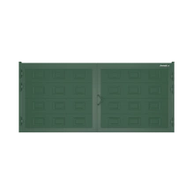 ДОРХАН Распашные ворота 4900х1900 цвета RAL 6005 (зелёный) с дизайном 'филенка' без автоматики