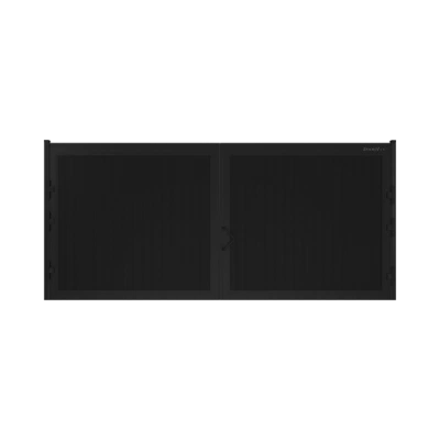 ДОРХАН Распашные ворота 3600х1400 цвета RAL 7016 (антрацит) с дизайном 'доска' без автоматики