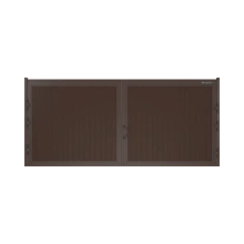 ДОРХАН Распашные ворота 4300х1500 цвета RAL 8017 (коричнево-красный) с дизайном 'доска' без автоматики