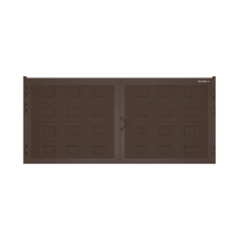 ДОРХАН Распашные ворота 3900х2000 цвета RAL 8017 (коричнево-красный) с дизайном 'филенка' без автоматики