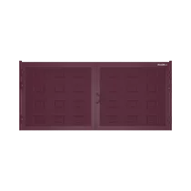 ДОРХАН Распашные ворота 3900х1100 цвета RAL 3005 (бордовый) с дизайном 'филенка' с автоматикой