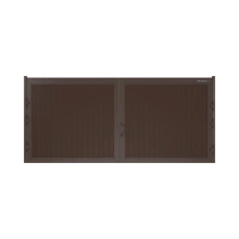 ДОРХАН Распашные ворота 2000х1200 цвета RAL 8017 (коричнево-красный) с дизайном 'доска' с автоматикой