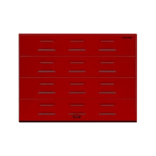 ДОРХАН Секционные ворота стальные 4900х2600 цвета RAL 3000 (красный) с дизайном 'филенка' без автоматики