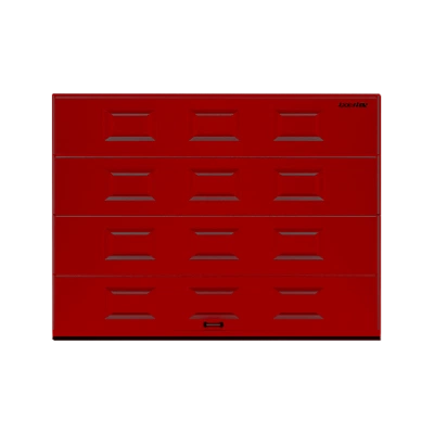 ДОРХАН Секционные ворота стальные 4500х2900 цвета RAL 3000 (красный) с дизайном 'филенка' без автоматики ДОРХАН Секционные ворота стальные 4500х2900 цвета RAL 3000 (красный) с дизайном 'филенка' без автоматики
