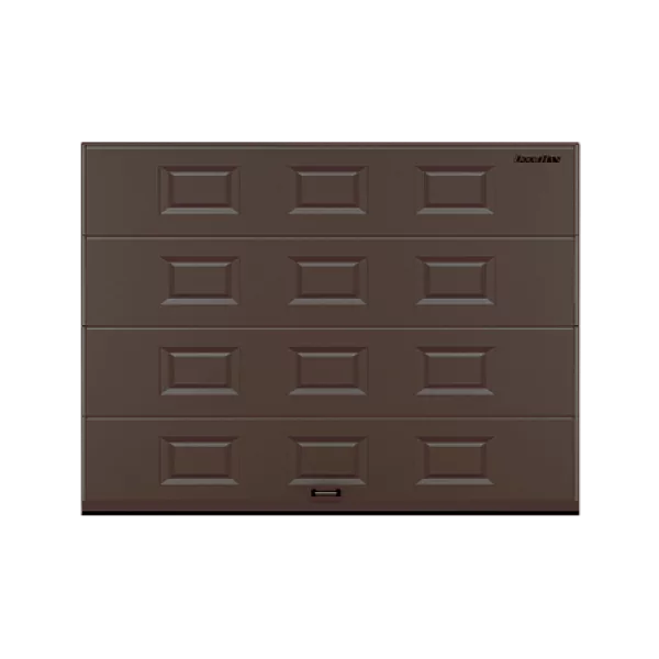 ДОРХАН Секционные ворота стальные 4000х2600 цвета RAL 8017 (коричнево-красный) с дизайном 'филенка' без автоматики