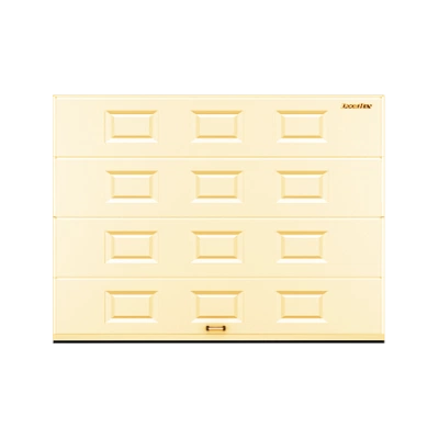 ДОРХАН Секционные ворота стальные 4400х2600 цвета RAL 1014 (бежевый) с дизайном 'филенка' с автоматикой ДОРХАН Секционные ворота стальные 4400х2600 цвета RAL 1014 (бежевый) с дизайном 'филенка' с автоматикой