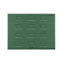 ДОРХАН Секционные ворота стальные 4900х2100 цвета RAL 6005 (зелёный) с дизайном 'филенка' с автоматикой