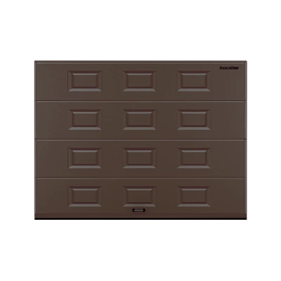 ДОРХАН Секционные ворота стальные 4500х2500 цвета RAL 8017 (коричнево-красный) с дизайном 'филенка' с автоматикой