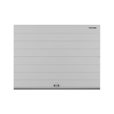 ДОРХАН Секционные ворота стальные 4900х2800 цвета RAL 9006 (серебристый) с дизайном 'широкая центральная полоса' без автоматики