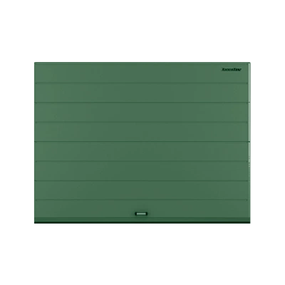ДОРХАН Секционные ворота стальные 4800х2100 цвета RAL 6005 (зелёный) с дизайном 'широкая центральная полоса' без автоматики ДОРХАН Секционные ворота стальные 4800х2100 цвета RAL 6005 (зелёный) с дизайном 'широкая центральная полоса' без автоматики
