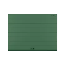 ДОРХАН Секционные ворота стальные 3400х2200 цвета RAL 6005 (зелёный) с дизайном 'широкая центральная полоса' без автоматики