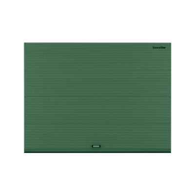 ДОРХАН Секционные ворота стальные 4600х2500 цвета RAL 6005 (зелёный) с дизайном 'волна' с автоматикой ДОРХАН Секционные ворота стальные 4600х2500 цвета RAL 6005 (зелёный) с дизайном 'волна' с автоматикой
